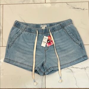 Roxy Blue Jean Shorts Relaxed Fit Beach Style